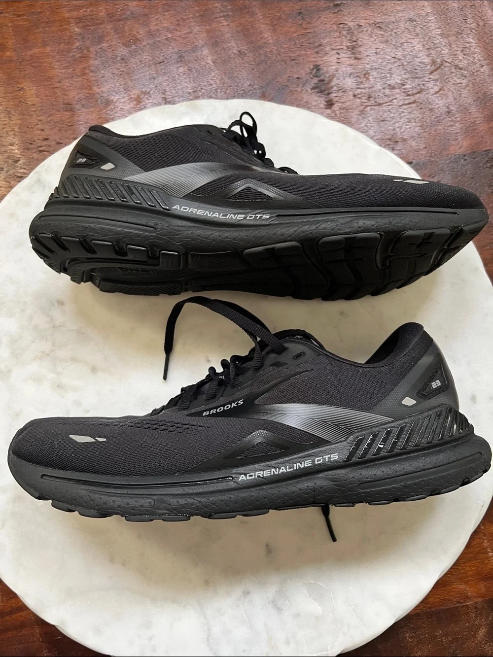 BROOKS Adrenaline GTS 23 Running Shoes Breathable Mesh Triple-Black Men's 10.5 D